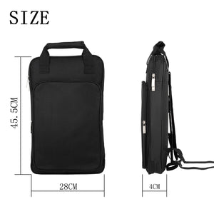 Large-Capacity Water-Resistant Drumstick Bag – Multifunctional Percussion Storage Pouch with Backpack Straps