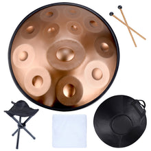 Load image into Gallery viewer, 22 Inch, 9/10/12 Tone Hand Pan Steel Tongue Drum + FREE Drum Bag and Drum Stand