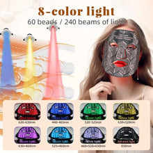 Load image into Gallery viewer, 8 Color Silicone LED Face &amp; Neck Mask Set — Photon Light Therapy for Skin Rejuvenation, Acne &amp; Anti-Aging
