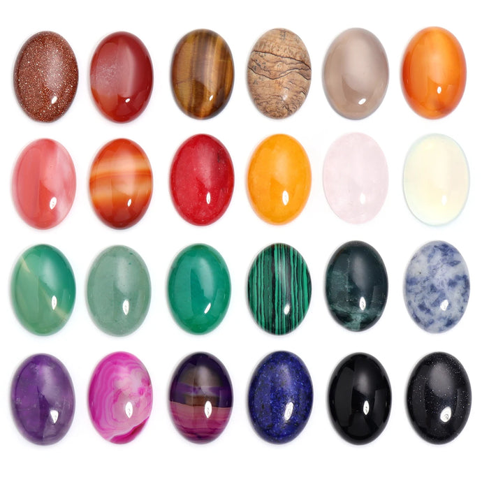 2/5/10pcs per Pack Natural Crystal Oval Shape Cabochon Stones