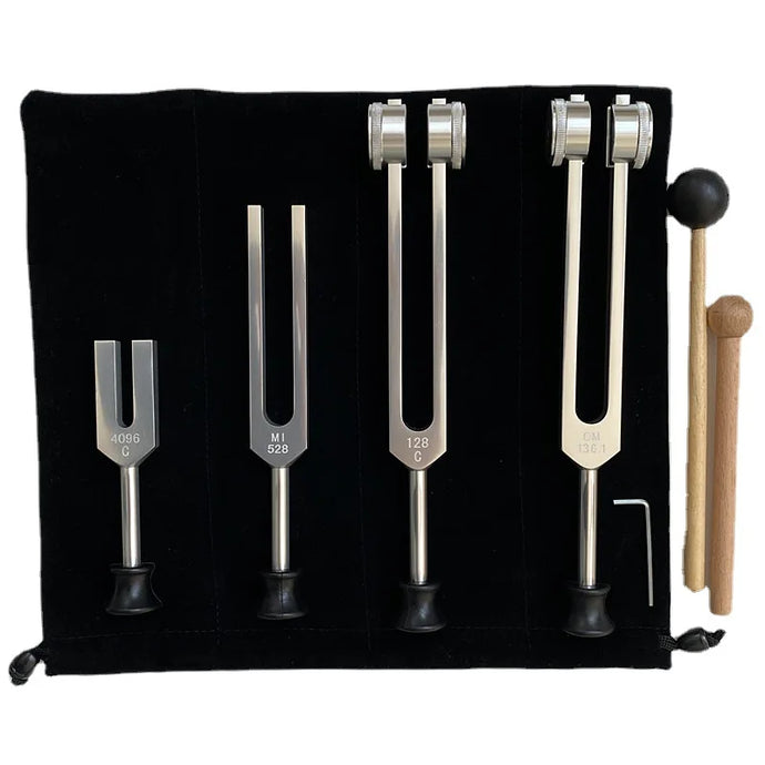 4 pc Cosmic Balancing Tuning Forks + FREE Bag and Mallets