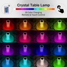 Load image into Gallery viewer, 16 Colors LED Plastic Crystal-Like Table Lamp