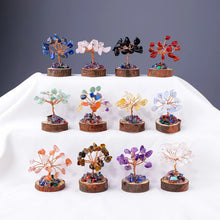Load image into Gallery viewer, 12pcs Small Natural Crystal Tree Of Life Wood Base Set