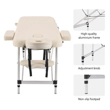 Load image into Gallery viewer, 84 inch Portable Massage Table – Adjustable 3-Fold Spa Bed
