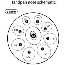 Load image into Gallery viewer, 18 Inch, 9 tone, G minor 432hz/440hz Handpan + FREE Carrying Bag