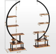 Load image into Gallery viewer, 1pc, 7 Tier Half Moon Multi-layered Instrument Display Shelf with Lights