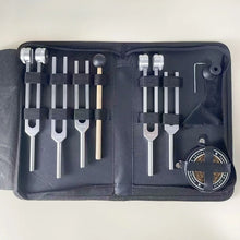 Load image into Gallery viewer, Aluminum Alloy Tuning Fork Set (128Hz / 256Hz / 384Hz / 136.1Hz / 528Hz) with Bag, Activator &amp; Accessories