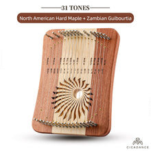Load image into Gallery viewer, 17/31 Strings Fingerplay Kalimba Lyre Harp Chromatic Thumb Piano