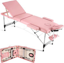 Load image into Gallery viewer, 79 inch Portable Massage Table – Adjustable 3-Fold Spa Bed
