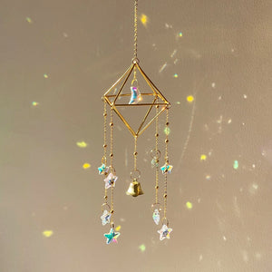 Crystal Moon and Stars Sun Catcher