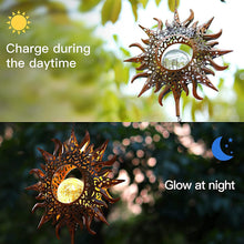Load image into Gallery viewer, Sun, Moon, Star Solar Outdoor Wind Chime