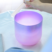 Load image into Gallery viewer, 1pc 6 Inch Dream Color Alchemy Clear Quartz Chakra Crystal Singing Bowl + FREE 2 Mallets and O-ring