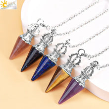Load image into Gallery viewer, Natural Crystal Round Cone Pendant Pendulum
