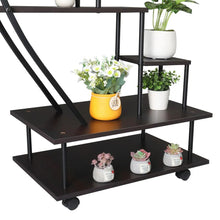 Load image into Gallery viewer, 2pcs 6 Tier Semicircular with Wheels Multi-layered Instrument Display Shelf