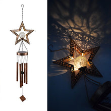 Load image into Gallery viewer, Sun, Moon, Star Solar Outdoor Wind Chime