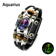 Load image into Gallery viewer, Luminous 12 Zodiac Signs Charm Bracelet