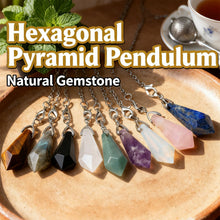 Load image into Gallery viewer, Natural Crystal Single-Point Hexagonal Pyramid Pendulum