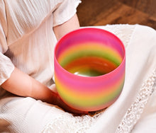 Load image into Gallery viewer, 8 Inch Candy Rainbow Colored Quartz Crystal Singing Bowl + FREE Mallet and O-ring