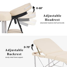 Load image into Gallery viewer, 84 inch Portable Massage Table – Adjustable 3-Fold Spa Bed
