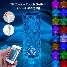 Load image into Gallery viewer, 16 Colors LED Plastic Crystal-Like Table Lamp