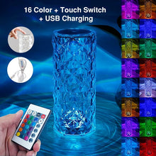 Load image into Gallery viewer, 16 Colors LED Crystal Table Lamp