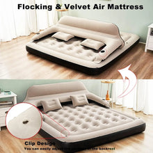Load image into Gallery viewer, Queen Size Inflatable Bed with with Convertible Headrest Sofa
