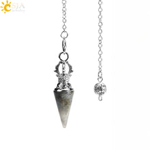 Load image into Gallery viewer, Natural Crystal Round Cone Pendant Pendulum