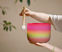 Load image into Gallery viewer, 8 Inch Candy Rainbow Colored Quartz Crystal Singing Bowl + FREE Mallet and O-ring