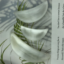 Load image into Gallery viewer, White Selenite Moon Bowl, Gypsum Stone