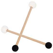 Load image into Gallery viewer, 2pcs Double-Ended Mallets – Rubber &amp; Felt Drum Sticks with Wooden Handle