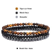 Load image into Gallery viewer, 3pcs/set 4mm Natural Stone Beads Bracelets