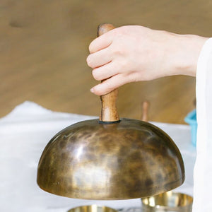 Nepal Small Handmade Bronze Handled Tibetan Singing Bowl+ FREE Mallet