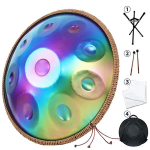 22 inch, 9/10 notes Colorful Steel Tongue Drum + FREE Carrying Bag