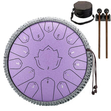 Load image into Gallery viewer, 13 Inch, 15 Notes, C Tone, Solid Color Steel Tongue Drum + FREE Carrying Case