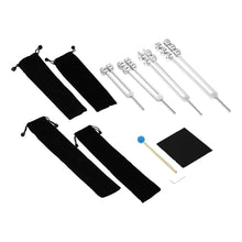 Load image into Gallery viewer, Otto Tuning Fork 4-Piece Set (32Hz, 48Hz, 64Hz, 128Hz) with FREE Hammer + Pouch