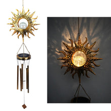 Load image into Gallery viewer, Sun, Moon, Star Solar Outdoor Wind Chime