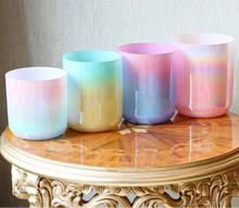 Load image into Gallery viewer, 7 Dazzling Gradient Alchemy Crystal Singing Bowl Set + 2 FREE Carrying Cases