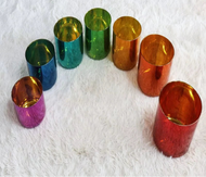 7pcs Colorful Titanium Plated Alchemy Crystal Singing Bowl Set + 2 FREE Carrying Cases