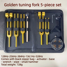 Load image into Gallery viewer, Aluminum Alloy Tuning Fork Set (128Hz / 256Hz / 384Hz / 136.1Hz / 528Hz) with Bag, Activator &amp; Accessories