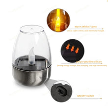 Load image into Gallery viewer, Stainless Steel LED Solar Flameless Candle Lights