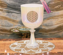 Load image into Gallery viewer, 432hz Flower of Life Crystal Singing Chalice + FREE Mallet and Carrying Case