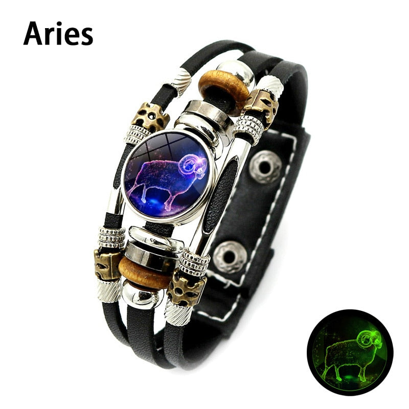 Luminous 12 Zodiac Signs Charm Bracelet