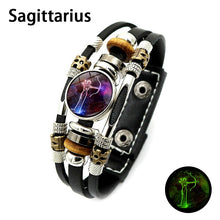 Load image into Gallery viewer, Luminous 12 Zodiac Signs Charm Bracelet