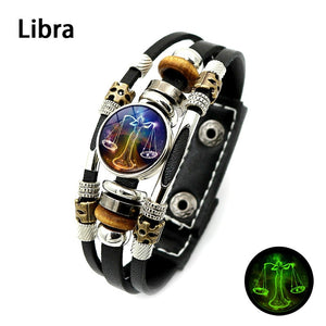 Luminous 12 Zodiac Signs Charm Bracelet