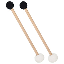 Load image into Gallery viewer, 2pcs Double-Ended Mallets – Rubber &amp; Felt Drum Sticks with Wooden Handle