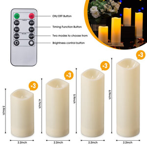 12Pcs/Set Flickering Flameless Candles, Waterproof LED with Remote