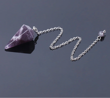 Load image into Gallery viewer, Natural Gemstone Crystal Hexagonal Pendulum