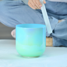 Load image into Gallery viewer, 1pc 6 Inch Dream Color Alchemy Clear Quartz Chakra Crystal Singing Bowl + FREE 2 Mallets and O-ring
