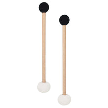 Load image into Gallery viewer, 2pcs Double-Ended Mallets – Rubber &amp; Felt Drum Sticks with Wooden Handle