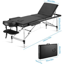 Load image into Gallery viewer, 79 inch Portable Massage Table – Adjustable 3-Fold Spa Bed